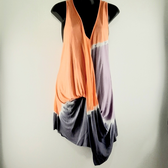 `Medium Young Fabulous & Broke Orange and Gray Swim Coverup - Picture 7 of 9
